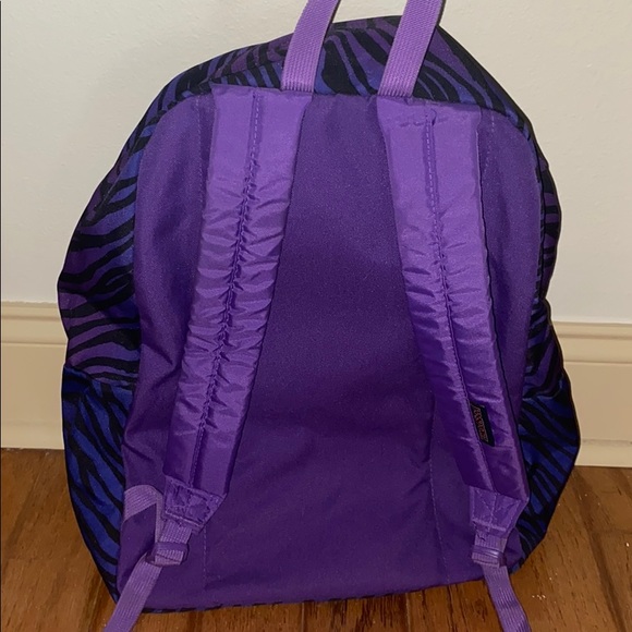 Jansport Purple and Blue Zebra Print Backpack - Picture 4 of 5